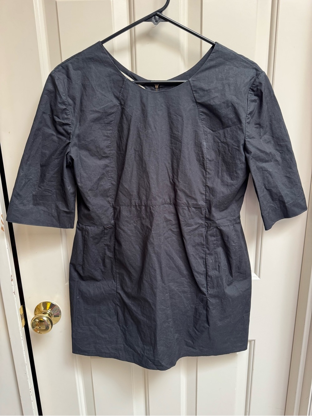 Marni Black Short Sleeve Cotton Mini Dress